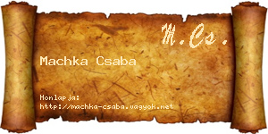 Machka Csaba névjegykártya